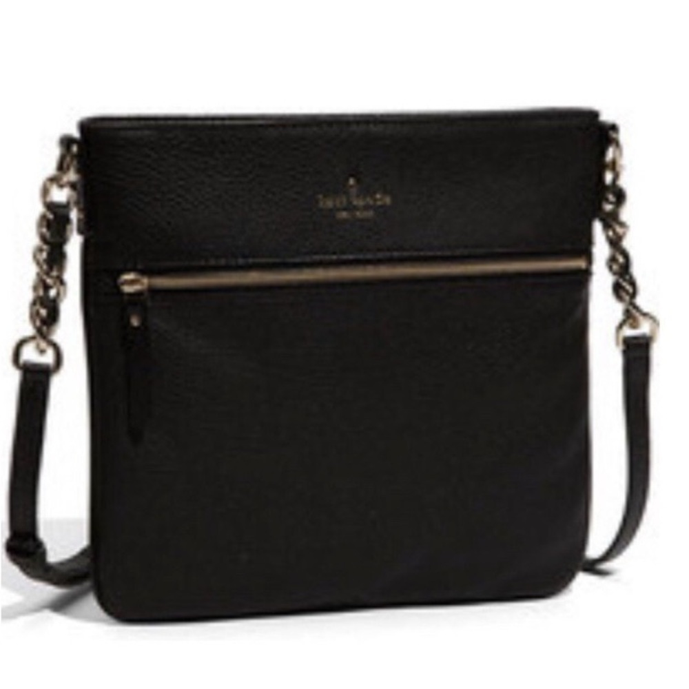 Kate Spade Cobble Hill Ellen Black Leather Adjustable Crossbody Purse Bag